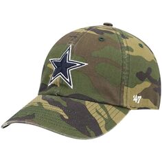 Мужская регулируемая шапка с камуфляжным принтом &apos;47 Dallas Cowboys Woodland Clean Up