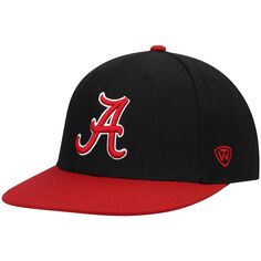 Мужская двухцветная приталенная шляпа Top of the World черная/малиновая Alabama Crimson Tide Team Color
