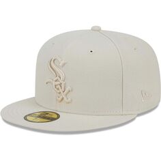 Мужская приталенная шляпа New Era цвета хаки Chicago White Sox в тон 59FIFTY