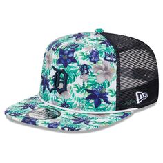 Мужская кепка New Era Detroit Tigers Tropic с цветочным принтом для гольфиста Snapback