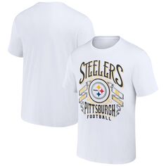 Мужская винтажная футбольная футболка Fanatics NFL x Darius Rucker Collection белого цвета Pittsburgh Steelers