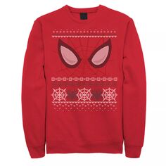 Мужской флисовый пуловер с рисунком Marvel Spider-Man Eyes Ugly Christmas