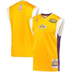 Мужская классическая рубашка без рукавов для стрельбы из твердой древесины Mitchell &amp; Ness Gold Los Angeles Lakers 2002 NBA Finals