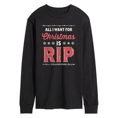 Мужская футболка Yellowstone All I Want For Christmas — это рваная футболка с длинными рукавами Licensed Character
