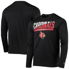 Мужская черная футболка с длинными рукавами и надписью Champion Louisville Cardinals