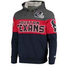 Мужской стартовый пуловер с капюшоном серого/темно-синего цвета Houston Texans Extreme Fireballer Starter
