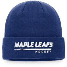 Мужская вязаная шапка Fanatics с фирменным логотипом Royal Toronto Maple Leafs Authentic Pro для раздевалки с манжетами
