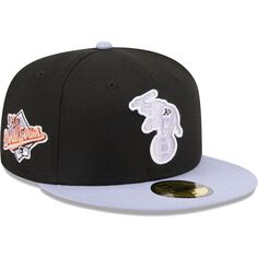 Мужская облегающая шляпа New Era Black Oakland Athletics 59FIFTY