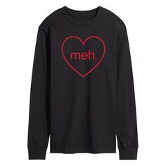 Мужская футболка Meh Heart с длинным рукавом Licensed Character
