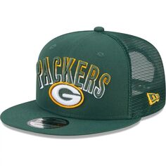 Мужская кепка New Era Green Green Bay Packers Grade Trucker 9FIFTY Snapback