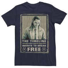 Мужская футболка с плакатом Marvel Loki The Timeline Wants To Break Free Licensed Character