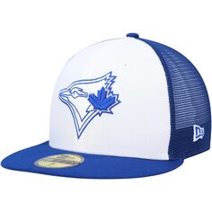 Мужская бейсболка New Era Royal/White Toronto Blue Jays 2023 для тренировок на поле 59FIFTY Облегающая шляпа