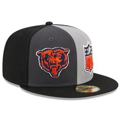 Мужская приталенная шляпа New Era серая/черная Chicago Bears 2023 Sideline 59FIFTY