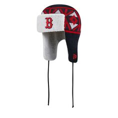 Мужская вязаная шапка New Era Navy Boston Red Sox Trapper