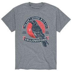 Мужская футболка с изображением вороны «Йеллоустоун» и надписью «Вы не можете рассуждать со злом» Licensed Character
