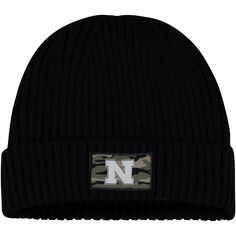 Мужская вязаная шапка с манжетами в стиле милитари adidas Black Nebraska Huskers