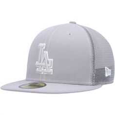Мужская серая кепка New Era Los Angeles Dodgers 2023 для тренировок на поле 59FIFTY