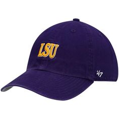 Мужская регулируемая шляпа фиолетового цвета LSU Tigers Archie Script Clean Up &apos;47