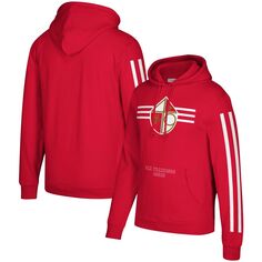 Мужской пуловер с капюшоном Mitchell &amp; Ness Scarlet San Francisco 49ers с тремя полосками