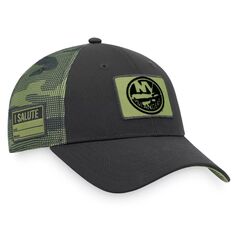 Мужская регулируемая шляпа в стиле милитари Fanatics черного/камуфляжного цвета с логотипом New York Islanders