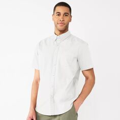 Мужская рубашка на пуговицах Sonoma Goods For Life с короткими рукавами идеальной длины