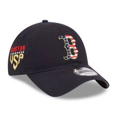 Мужская регулируемая кепка New Era Navy Boston Red Sox 2023, Четвертое июля 9TWENTY