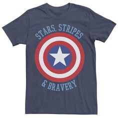 Мужская футболка со звездами, полосками и щитом храбрости Marvel «Сокол и Зимний солдат» Licensed Character