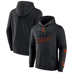 Мужской черный пуловер с капюшоном Fanatics с логотипом Detroit Tigers Base Loaded