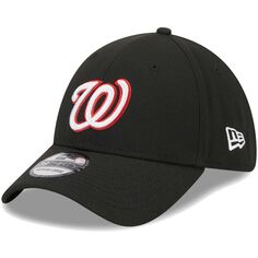 Мужская черная кепка New Era Washington Nationals Logo 39THIRTY Flex Hat