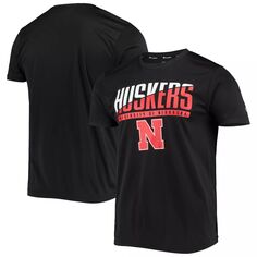 Черная мужская футболка Champion Nebraska Huskers Team с надписью Slash