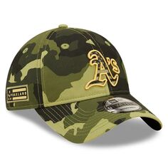 Мужская камуфляжная регулируемая кепка New Era Oakland Athletics ко Дню вооруженных сил 2022 9TWENTY