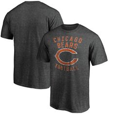 Мужская темно-серая футболка Majestic Heathered Chicago Bears с логотипом Showtime