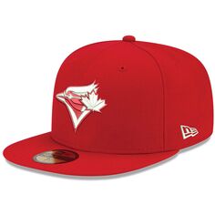 Мужская приталенная шляпа с логотипом New Era Red Toronto Blue Jays 59FIFTY