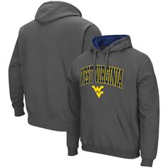 Мужской темно-серый пуловер с капюшоном Colosseum West Virginia Mountaineers Arch &amp; Logo 3.0