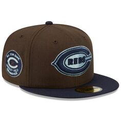 Мужская шляпа New Era коричневая/темно-синяя Cincinnati Reds 1938 MLB All-Star Game орех 9FIFTY приталенная шляпа