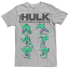 Мужская футболка с рисунком комиксов Marvel в стиле ретро «Невероятный Халк» для тренировок Licensed Character