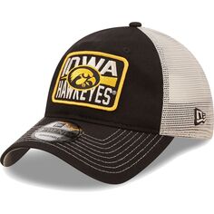 Мужская регулируемая шляпа New Era Black/Natural Iowa Hawkeyes Devoted 9TWENTY