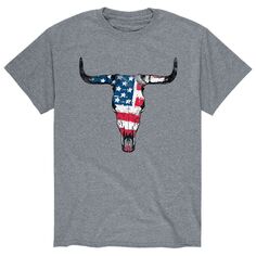 Мужская футболка с черепом и американским флагом Licensed Character