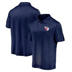 Мужская рубашка-поло с фирменным логотипом Fanatics темно-синего цвета Cleveland Guardians цвета «космический краситель»