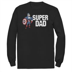 Мужская футболка с портретом Капитана Америки и Суперпапы на День отца Marvel