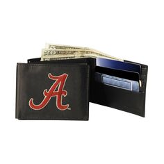 Кожаный кошелек двойного сложения Crimson Tide Университета Алабамы