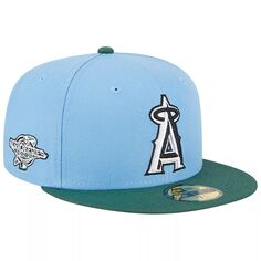 Мужская облегающая шляпа New Era небесно-голубая/кинза Los Angeles Angels 2002 World Series 59FIFTY