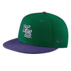 Мужская приталенная кепка Nike Green Kansas State Wildcats Aero True Baseball Performance