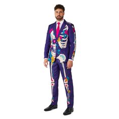 Мужской костюм OppoSuits Suitmeister Sugar Skull Purple Suit