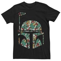 Мужская футболка с камуфляжным рисунком и шлемом Бобы Фетта «Звездные войны: Империя наносит ответный удар» Star Wars