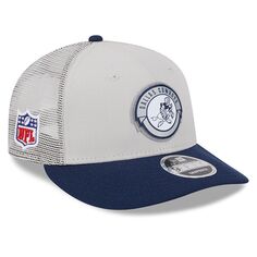 Мужская кепка New Era кремового/темно-синего цвета Dallas Cowboys 2023 Sideline Historic Low Profile 9FIFTY Snapback Hat