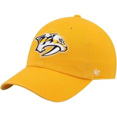 Мужская регулируемая шляпа &apos;47 Gold Nashville Predators Clean Up 47 Brand