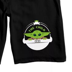 Мужские шорты для сна 9 дюймов с изображением Звездных войн Baby Yoda Spaceship Licensed Character