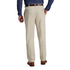 Мужские повседневные брюки Haggar Iron Free Premium Khaki классической посадки со складками спереди и удобным потайным поясом