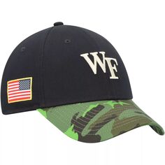 Мужская регулируемая шапка Nike Wake Forest Demon Deacons Veterans Day 2Tone Legacy91, черная/камуфляжная